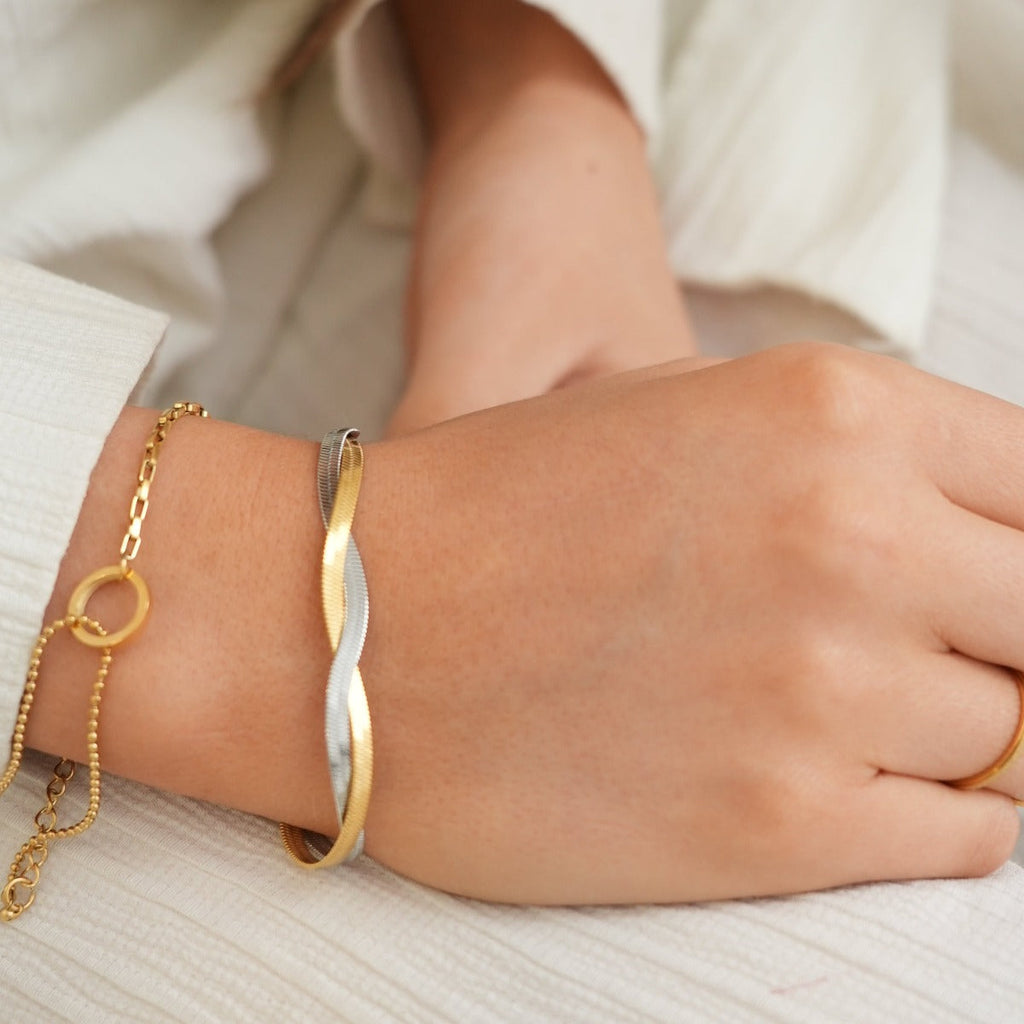 Orin Curve Sculpted Bracelet in gold-tone, additional product view 6
