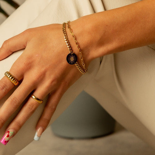 Aster Arc Sculpted Ring in gold-tone, alternate product angle