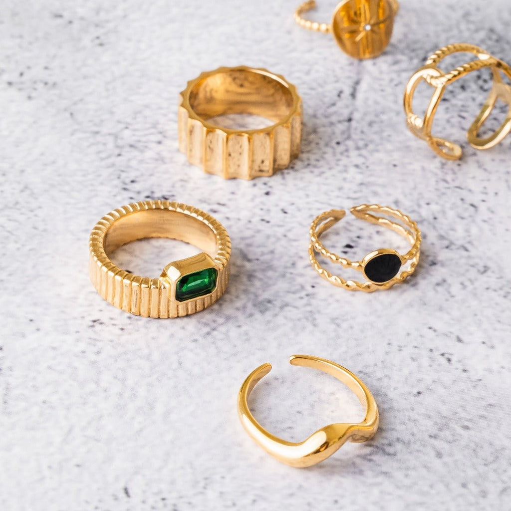 Lior Arc Sculpted Ring in gold-tone, alternate product angle