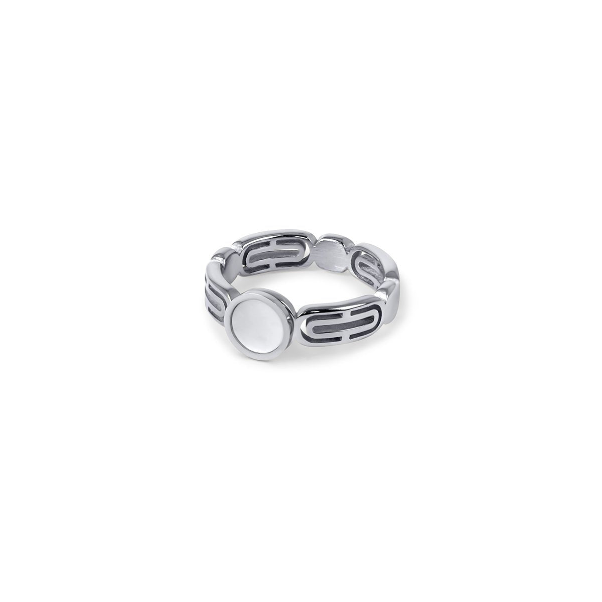 Vesper Arc Sculpted Ring in silver-tone, front product view