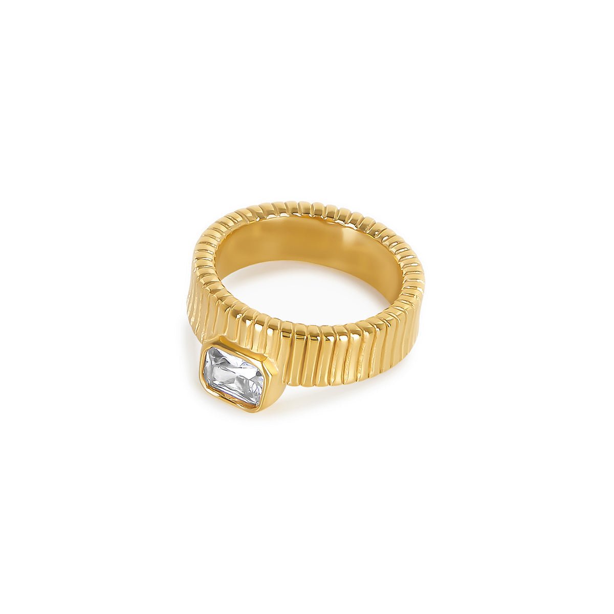 Sora Vale Light Accent Ring in gold-tone, front product view