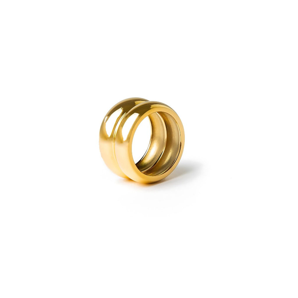 Halden Vale Sculpted Ring in gold-tone, front product view
