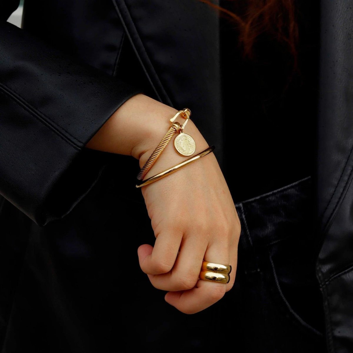 Halden Vale Sculpted Ring in gold-tone, alternate product angle