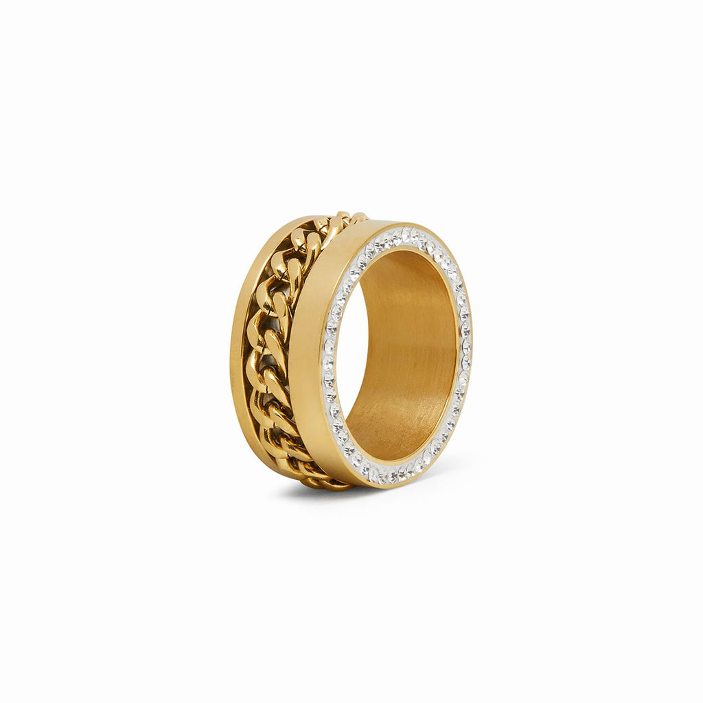 Calyx Tide Light Accent Ring in gold-tone, front product view