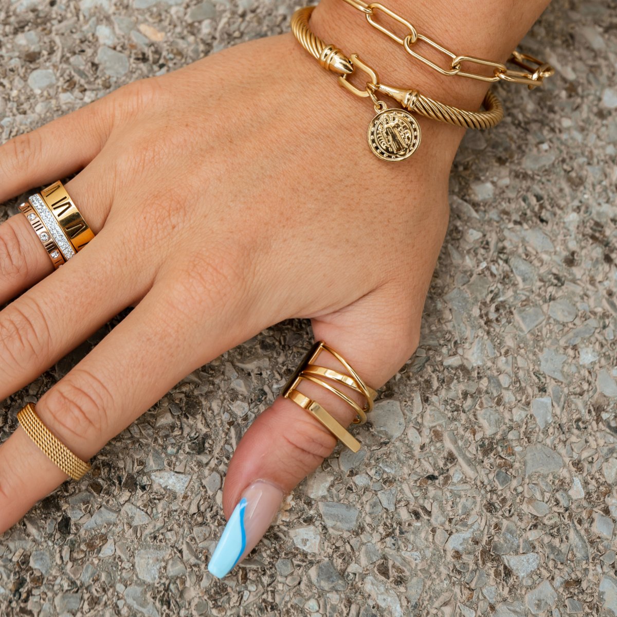 Corin Tide Sculpted Ring in gold-tone, alternate product angle