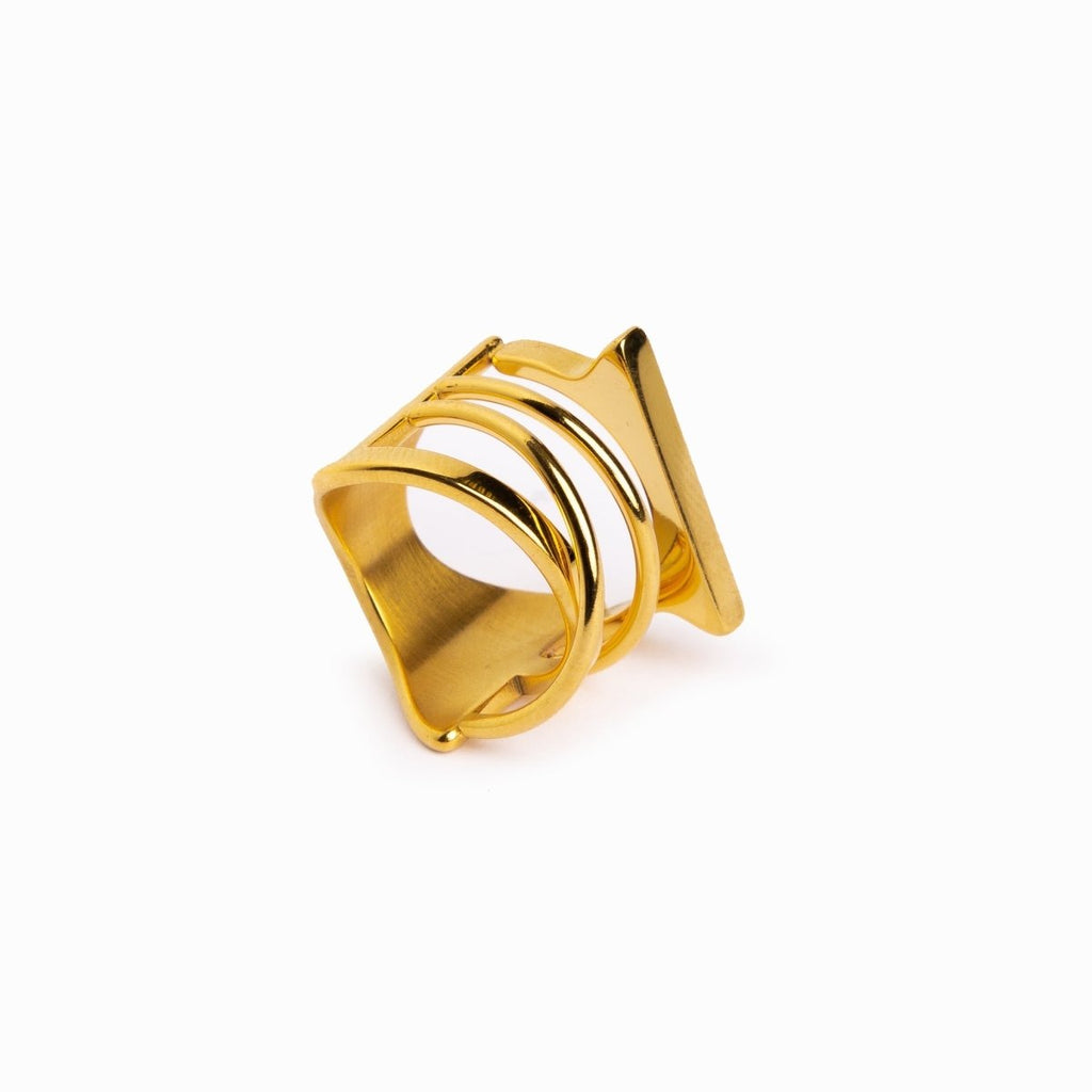 Corin Tide Sculpted Ring in gold-tone, front product view