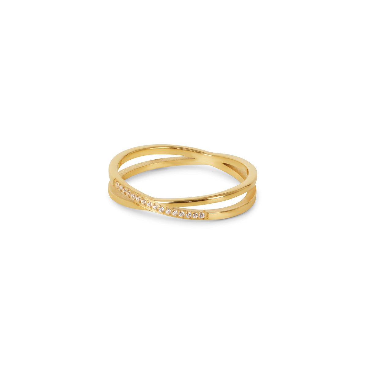 Brume Form Layered Ring in gold-tone, front product view