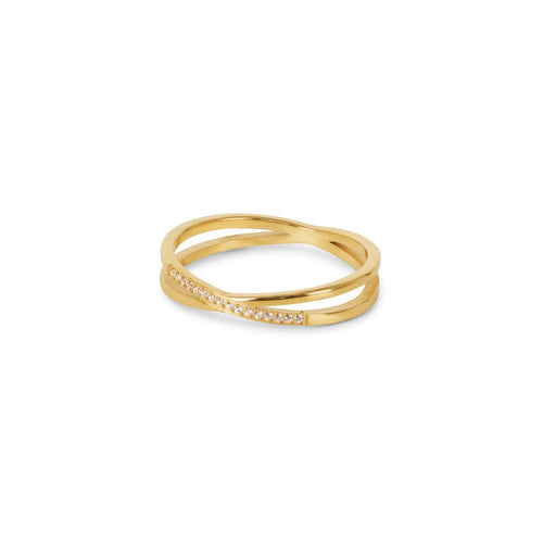 Brume Form Layered Ring in gold-tone, front product view
