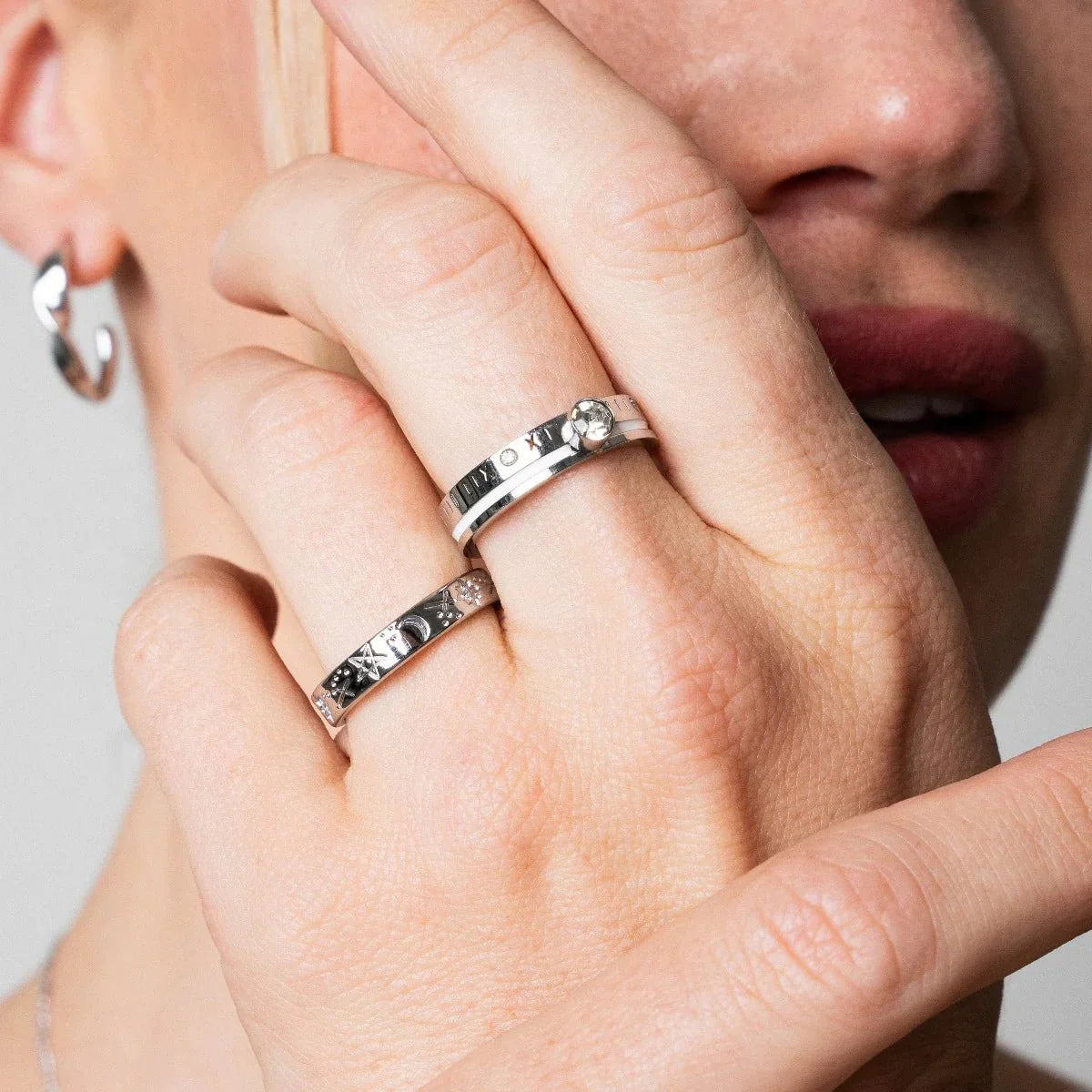 Nori Form Light Accent Ring in silver-tone, alternate product angle