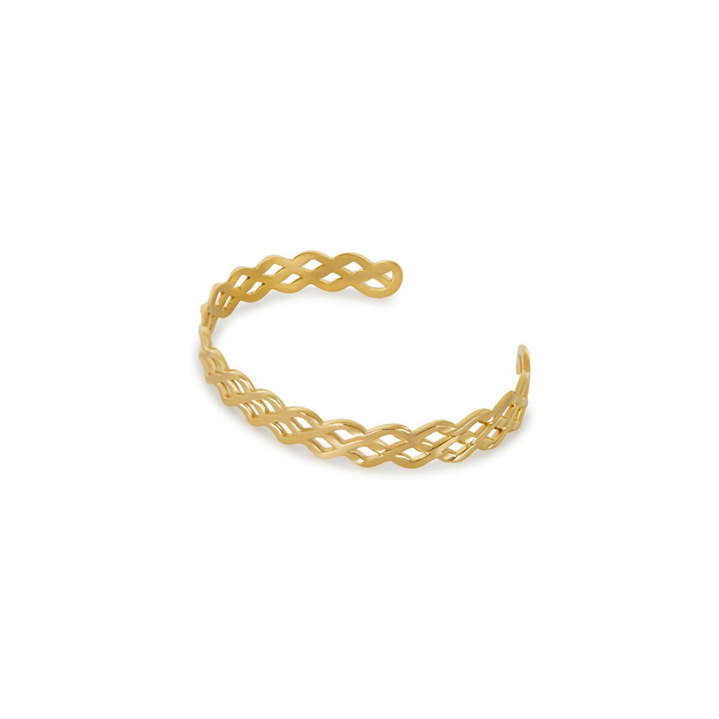 Halden Halo Sculpted Bracelet in gold-tone, front product view