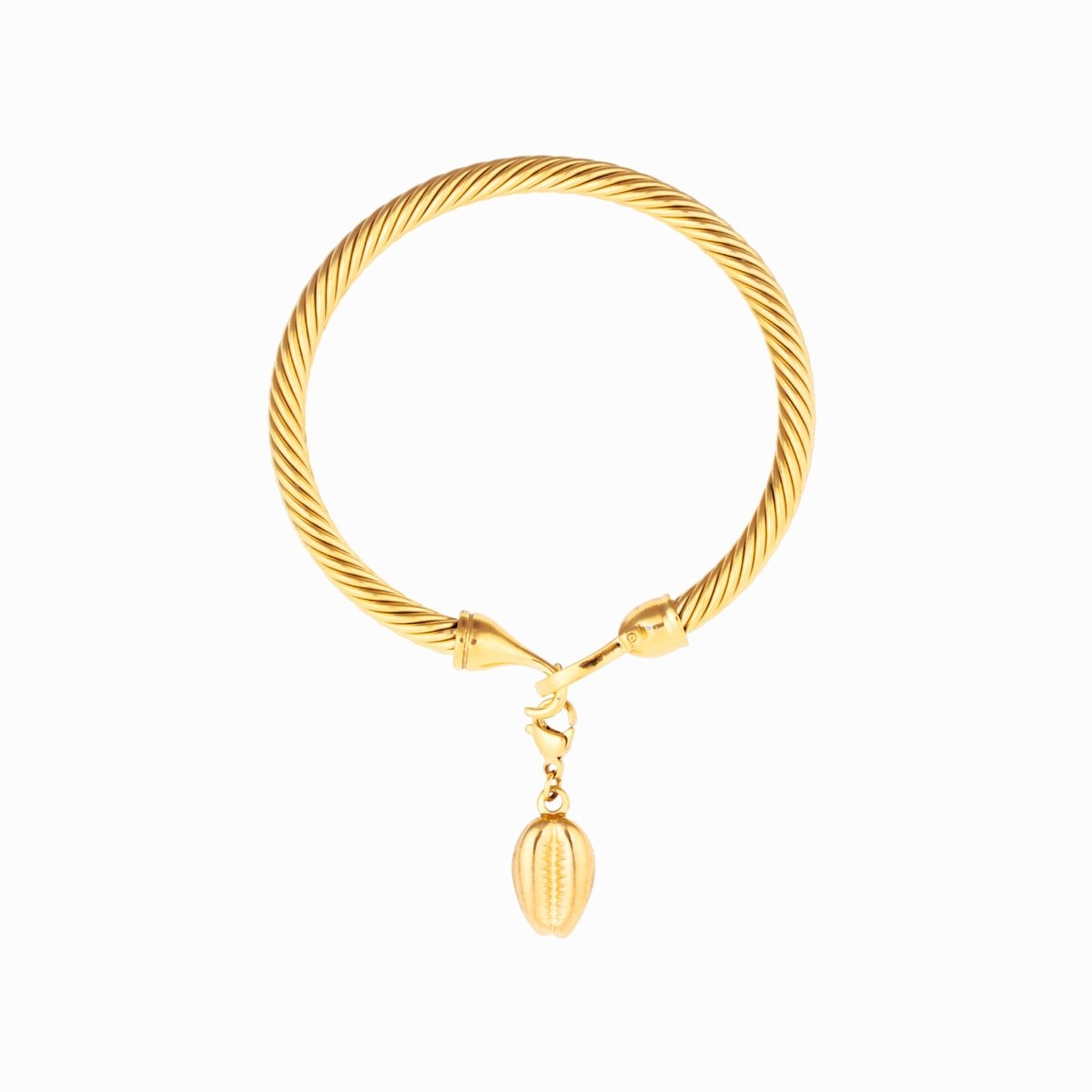 Nive Loom Shell Bracelet in gold-tone, front product view