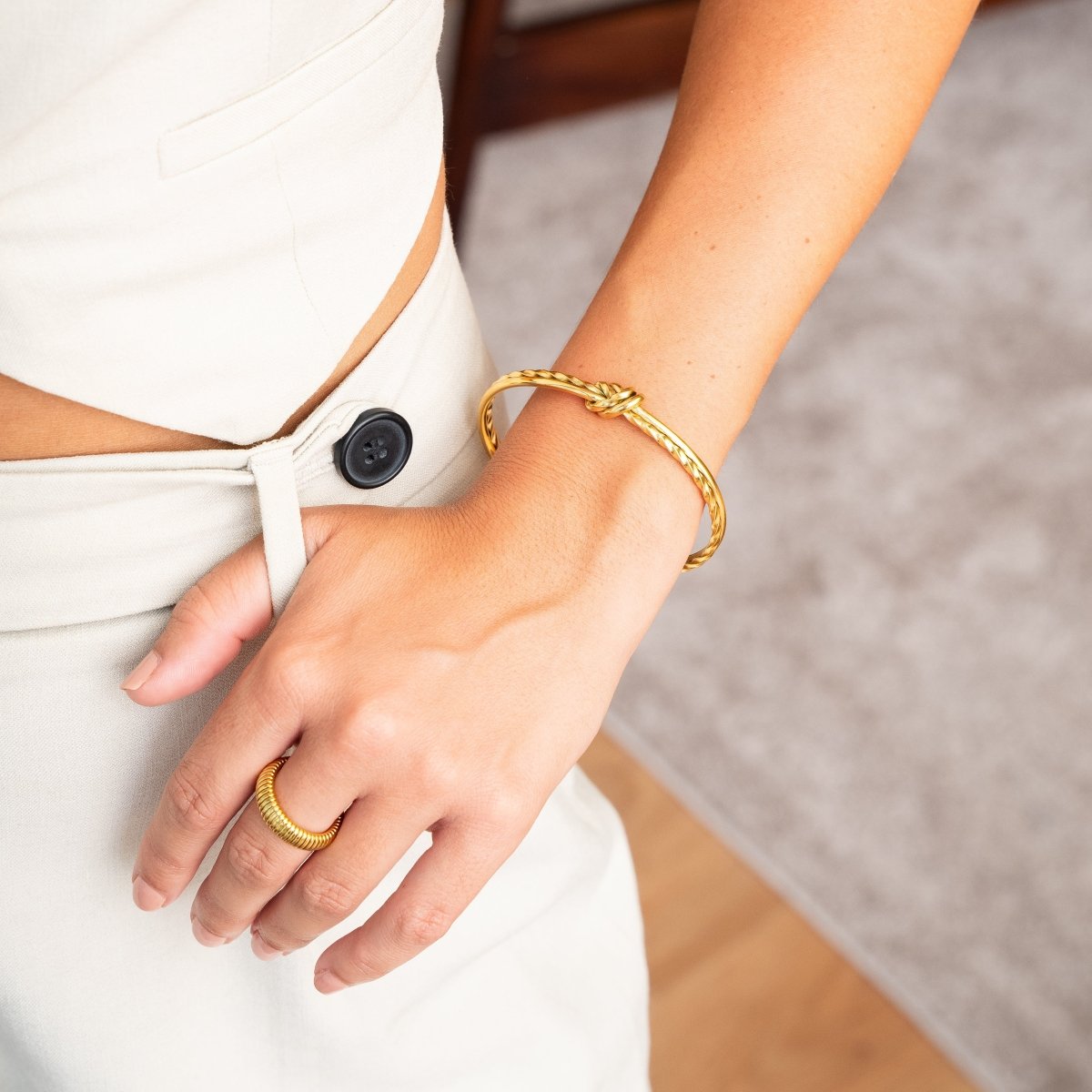 Luma Orbit Knot Bracelet in gold-tone, styled product view