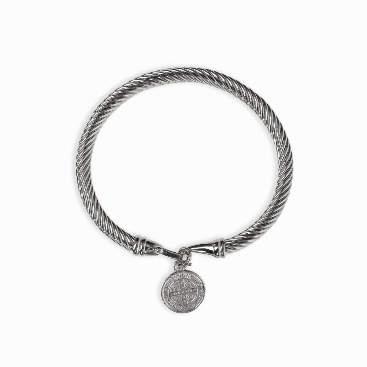 Nacre Orbit Sculpted Bracelet in silver-tone, front product view