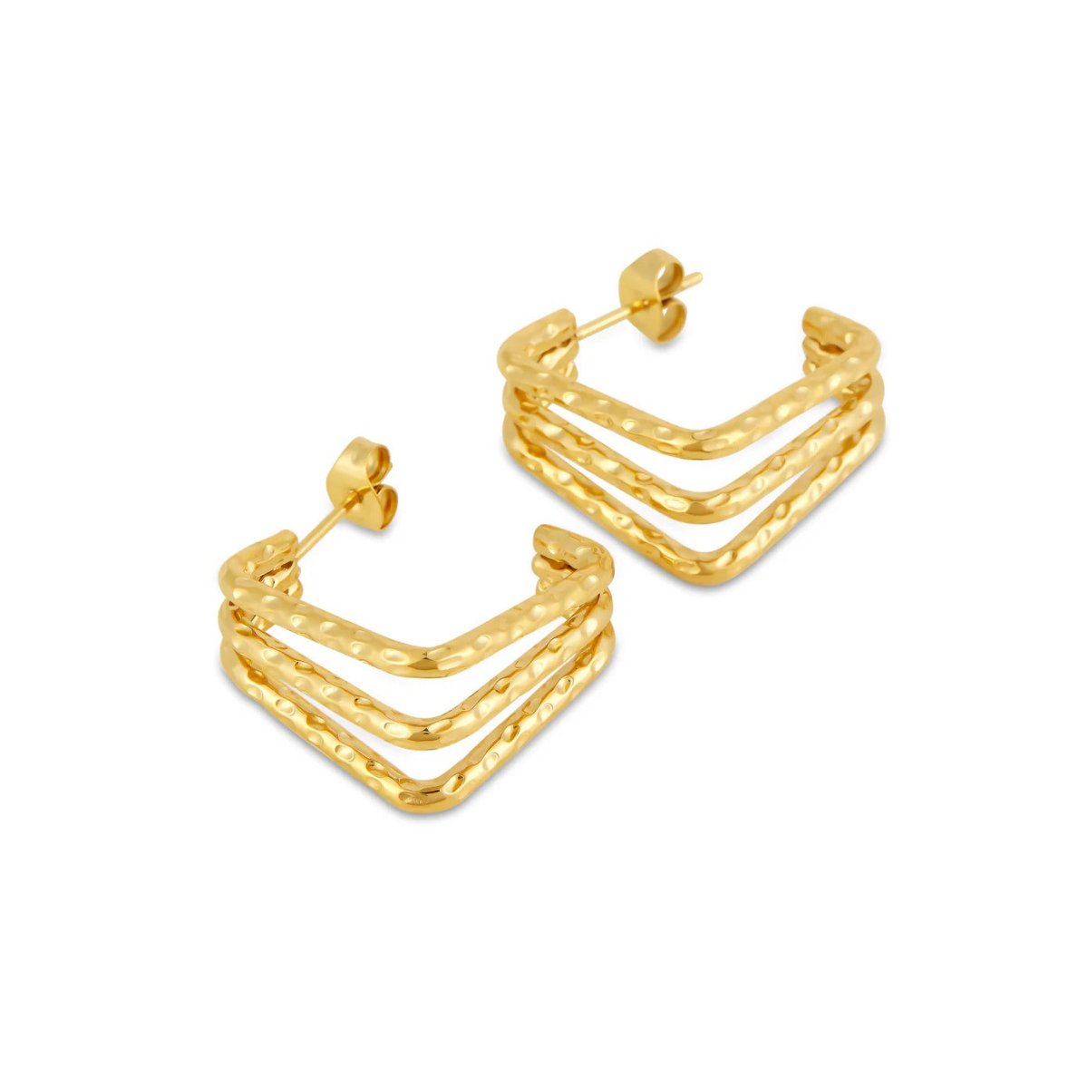 Serein Drift Sculpted Earrings in gold-tone, front product view