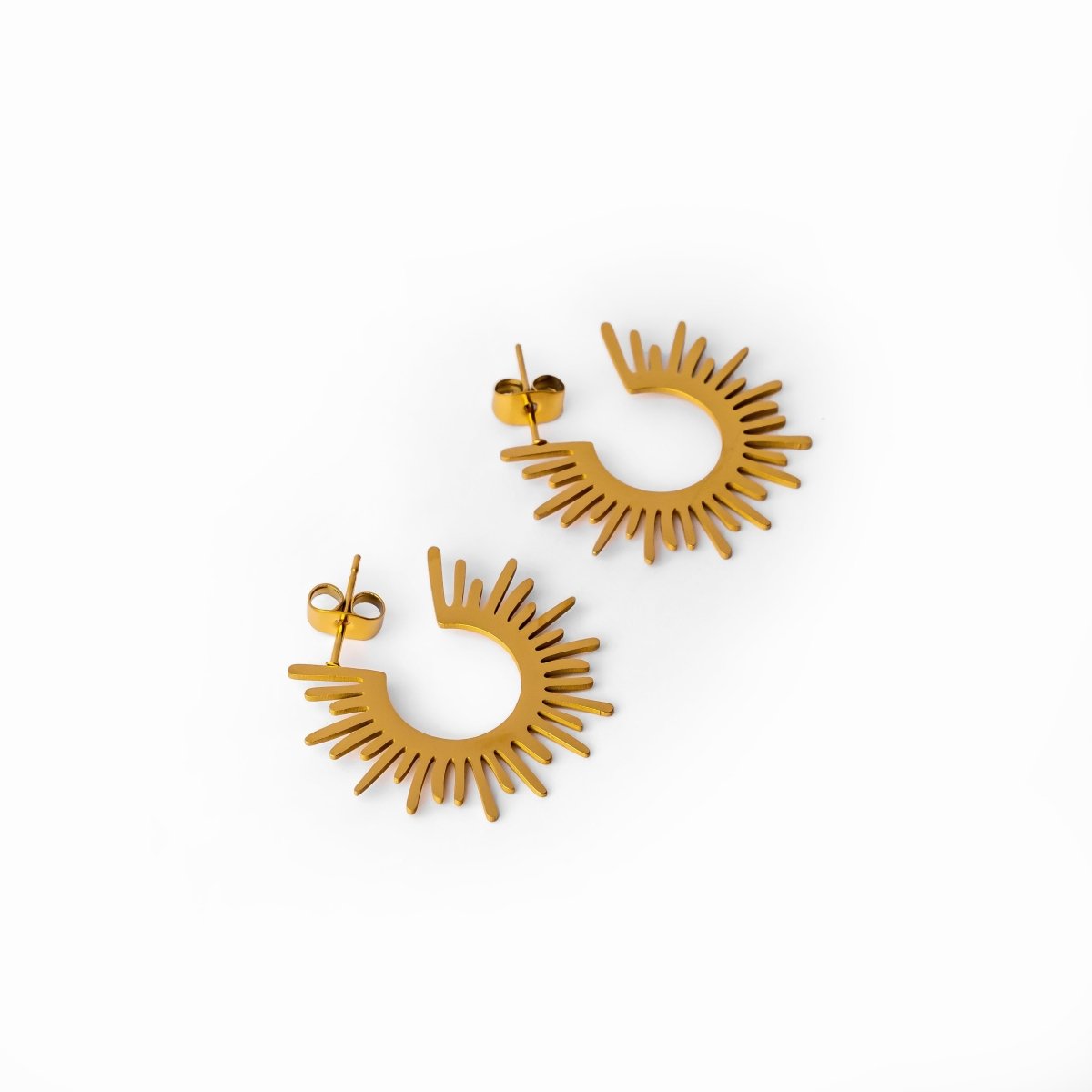 Vanta Crest Hoop Earrings in gold-tone, front product view
