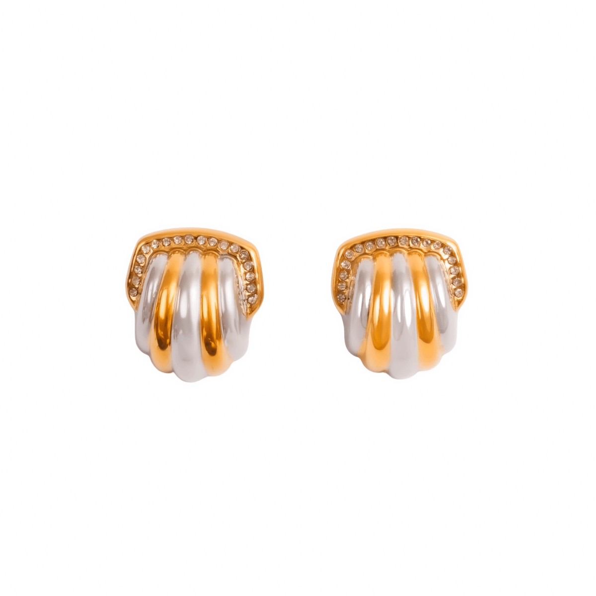 Lumet Crest Light Accent Earrings in mixed gold- and silver-tone, front product view