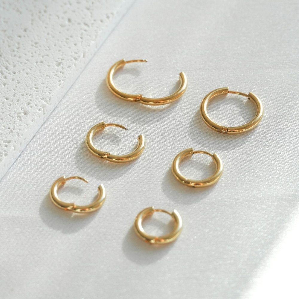 Nacre Beam Hoop Earrings in gold-tone, additional product view 7