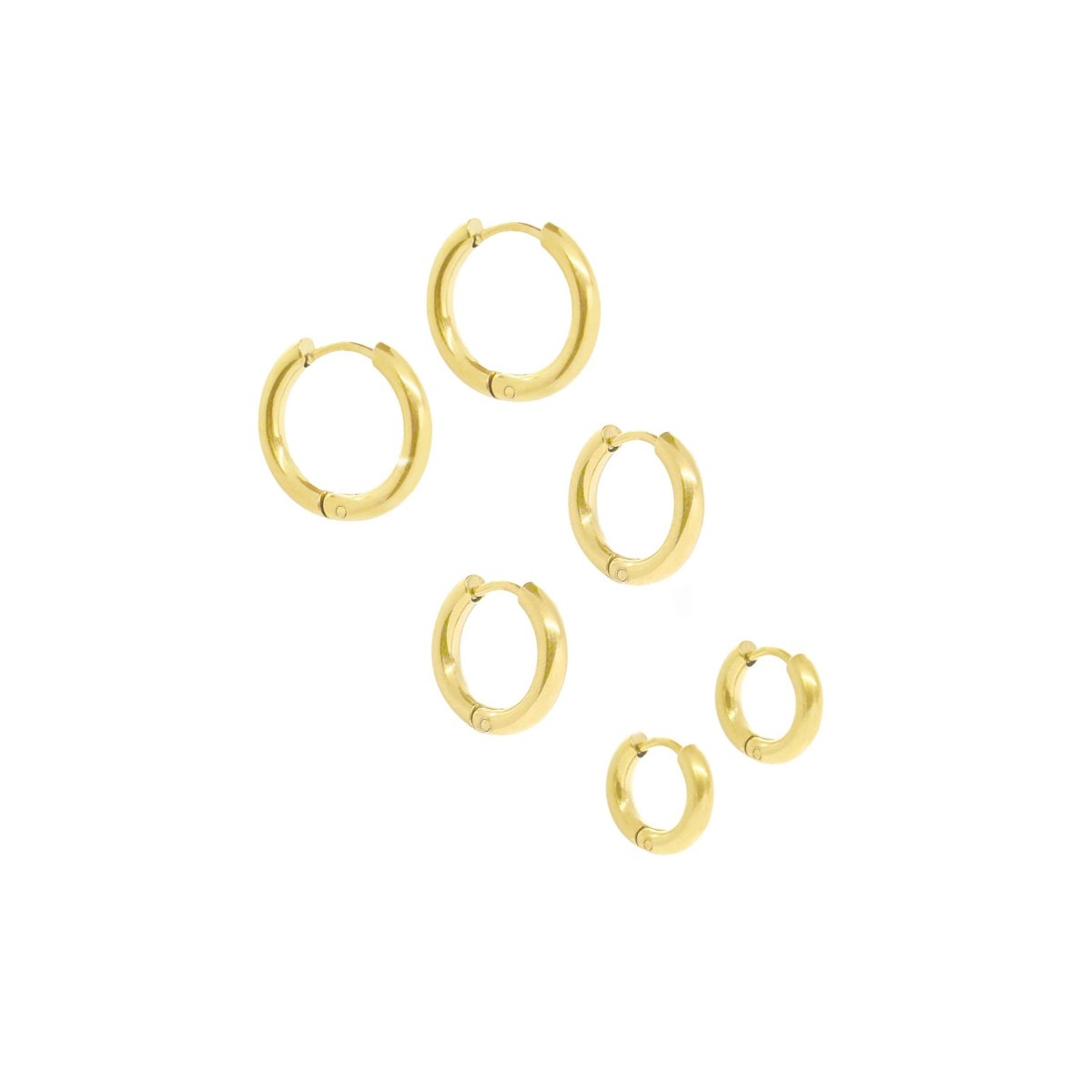 Nacre Beam Hoop Earrings in gold-tone, front product view