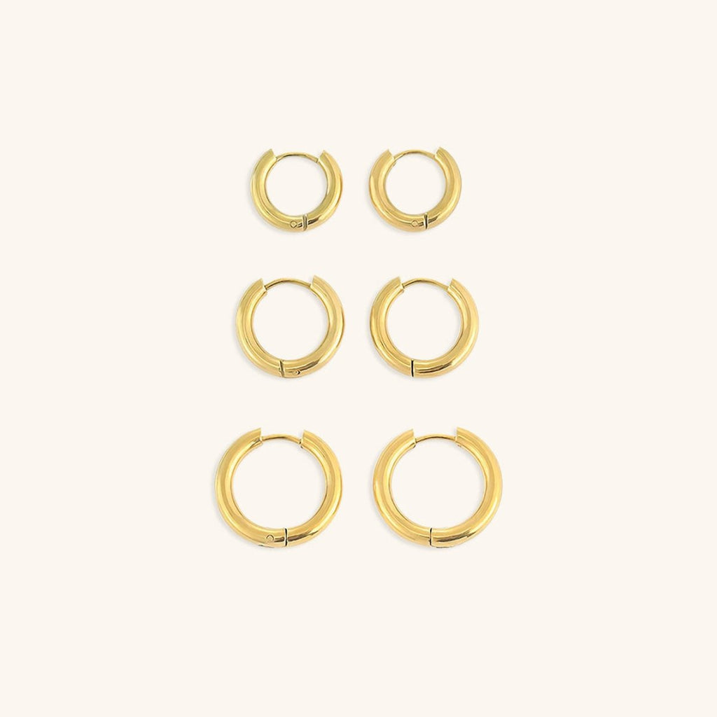 Nacre Beam Hoop Earrings in gold-tone, additional product view 6