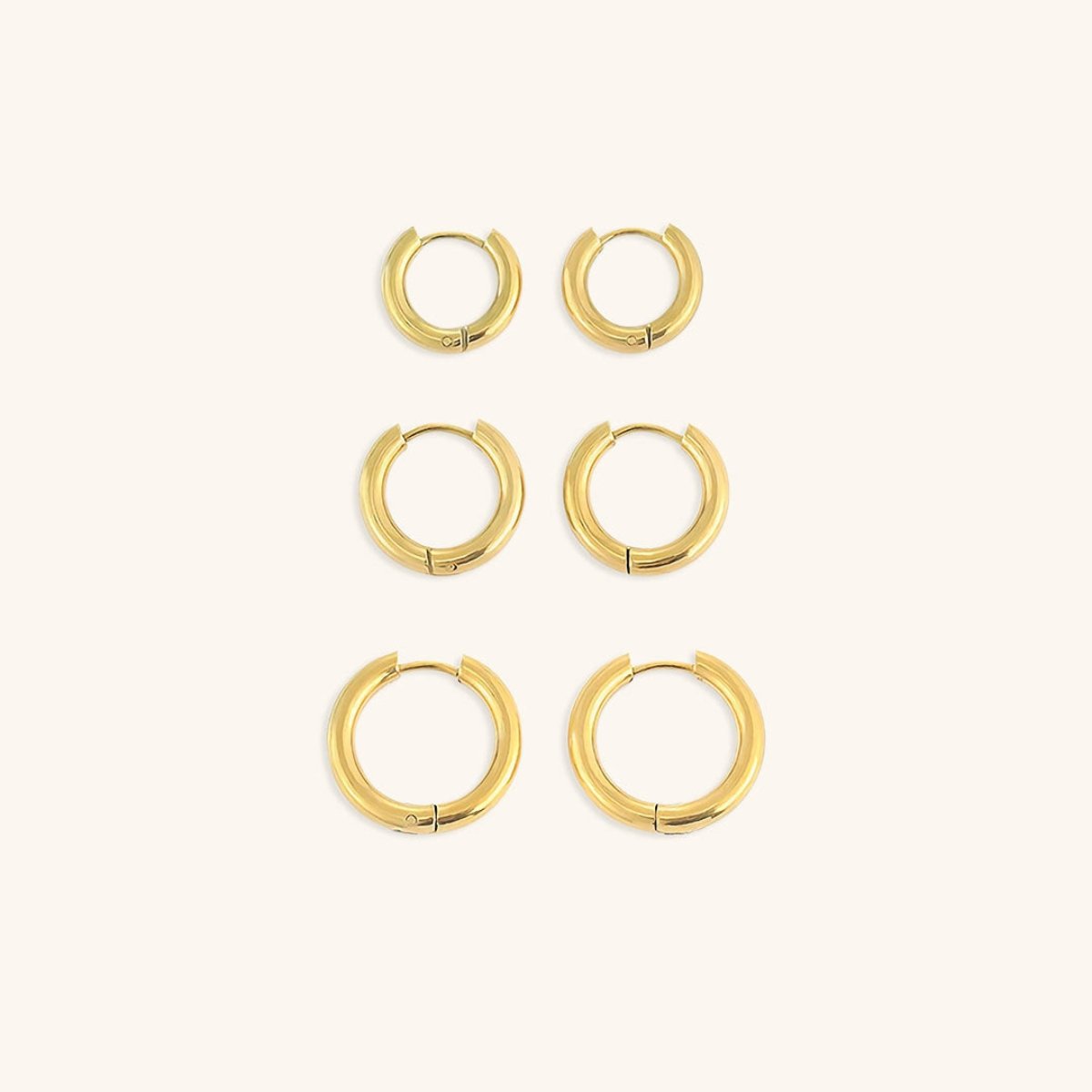 Nacre Beam Hoop Earrings in gold-tone, additional product view 6
