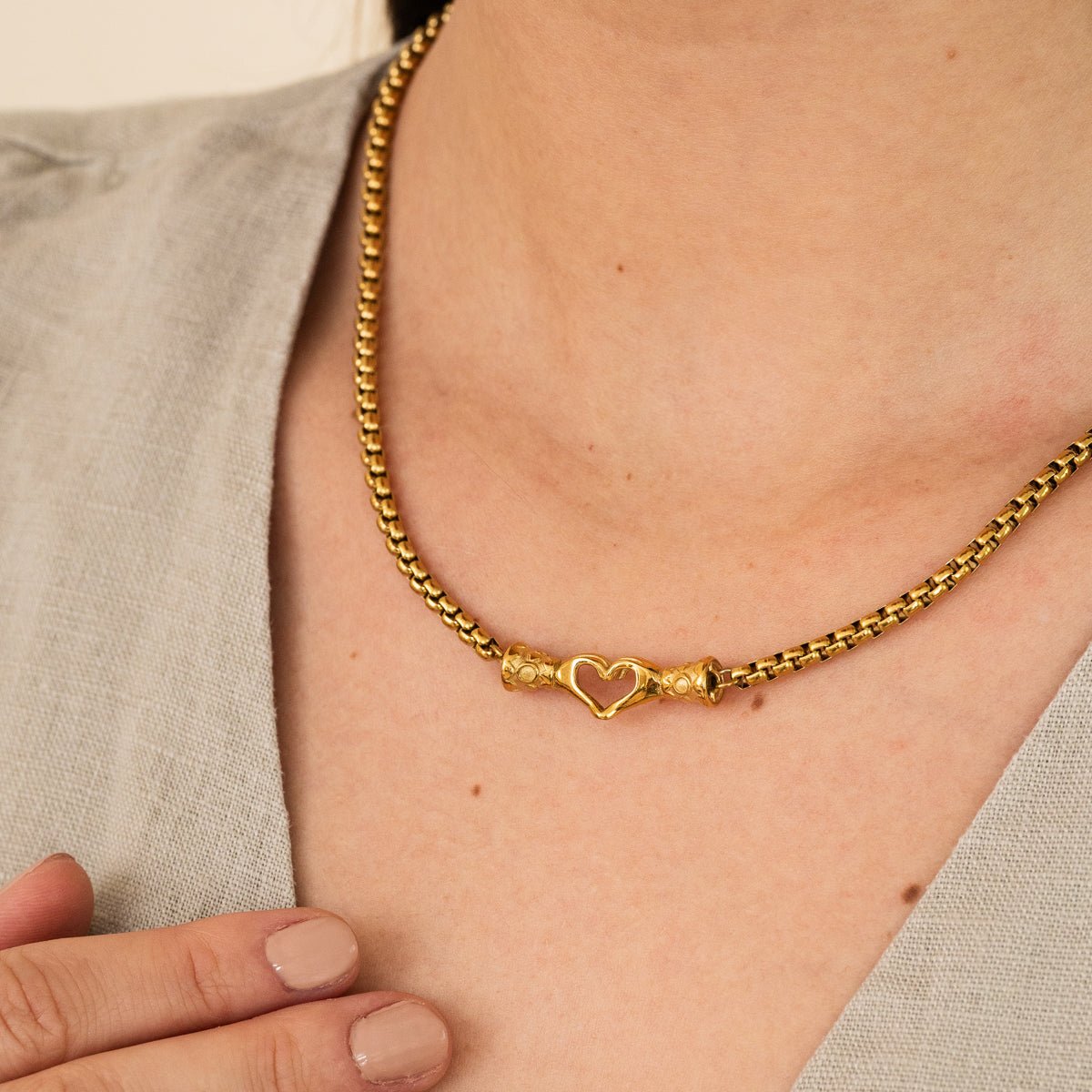 Vela Trace Sculpted Necklace in gold-tone, alternate product angle