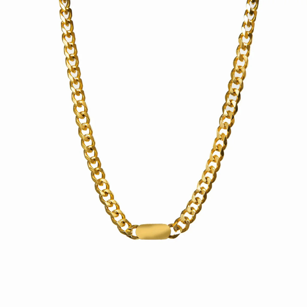 Vesper Trace Chain Link Necklace in gold-tone, front product view