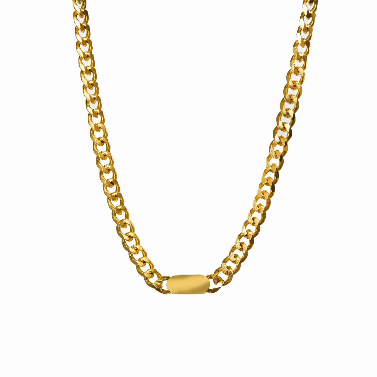 Vesper Trace Chain Link Necklace in gold-tone, front product view