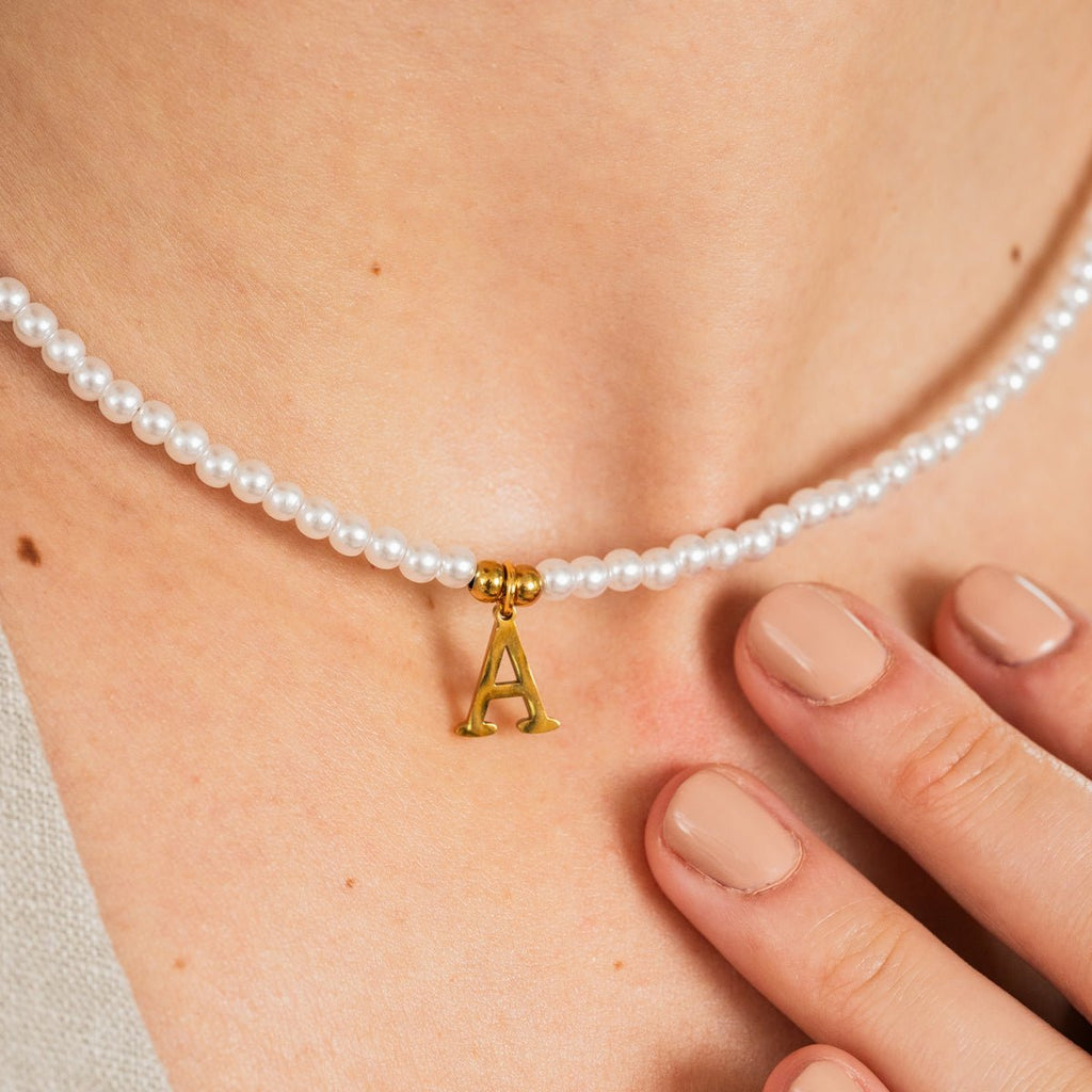 Riva Bloom Pearl Accent Necklace in gold-tone, alternate product angle