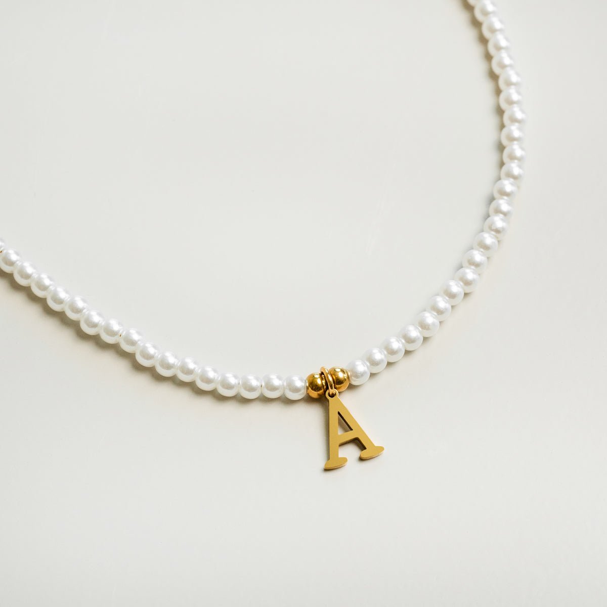 Riva Bloom Pearl Accent Necklace in gold-tone, side profile view
