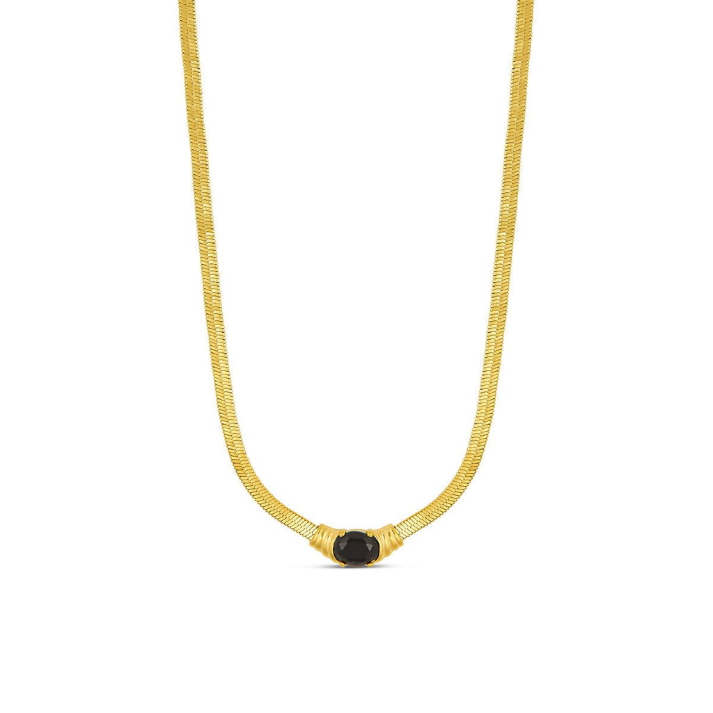 Eira Prism Sculpted Necklace in gold-tone, front product view