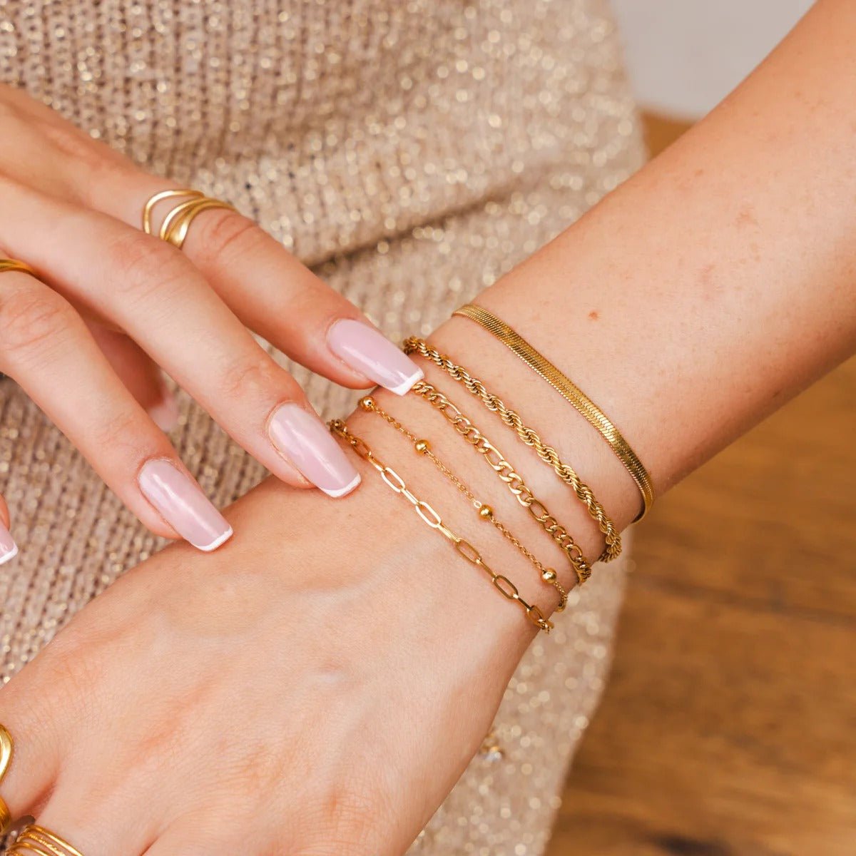 Vela Fold Light Accent Jewelry Set in gold-tone, alternate product angle