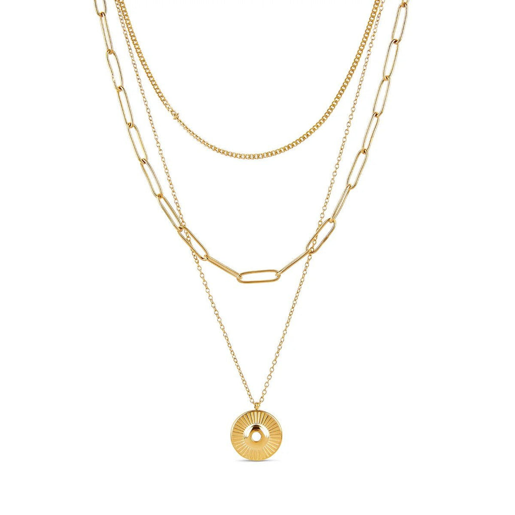 Brume Fold Sculpted Necklace in gold-tone, front product view
