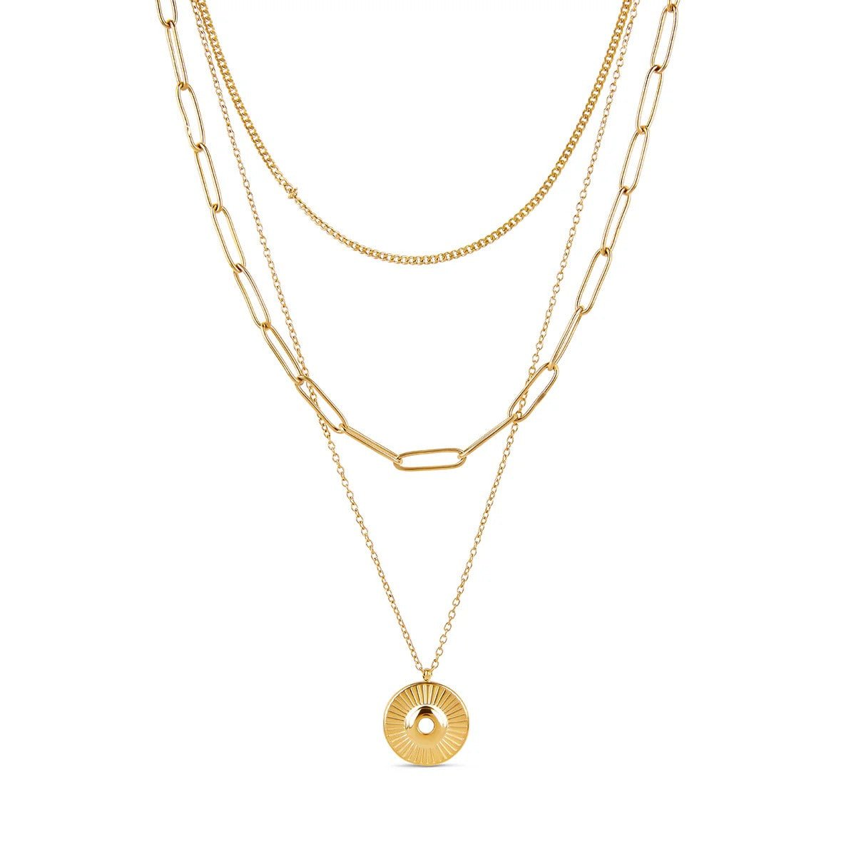 Brume Fold Sculpted Necklace in gold-tone, front product view