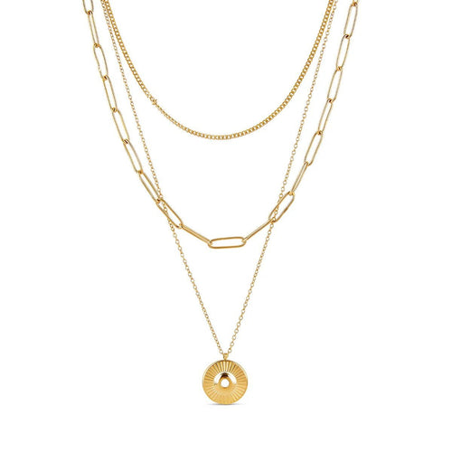 Brume Fold Sculpted Necklace in gold-tone, front product view