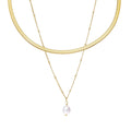 Nacre Fold Light Accent Necklace in gold-tone, front product view