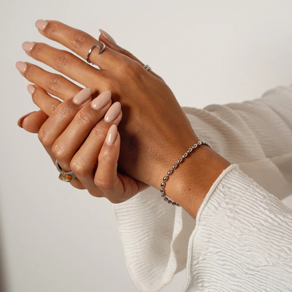 Nori Fold Chain Link Bracelet in silver-tone, styled product view