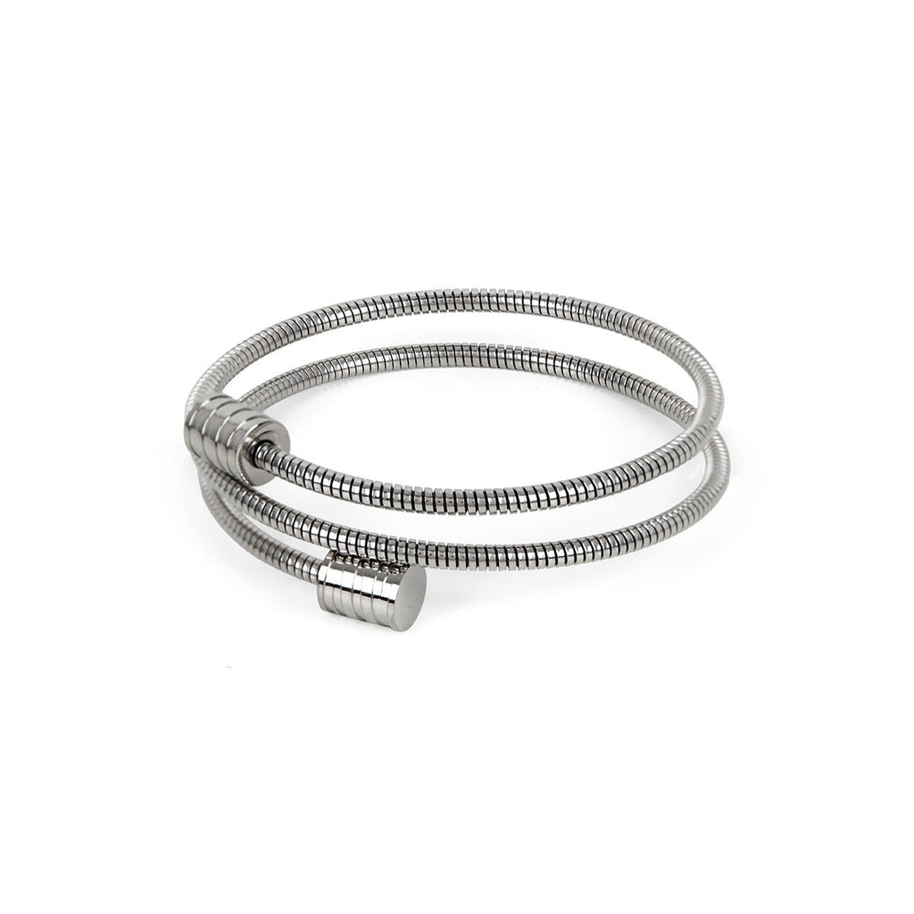 Elow Loom Sculpted Bracelet in silver-tone, front product view
