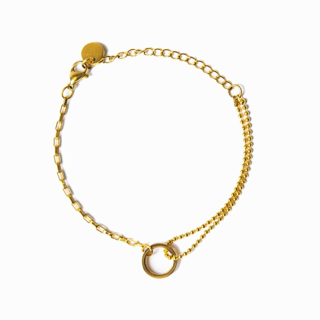 Orin Curve Sculpted Bracelet in gold-tone, front product view
