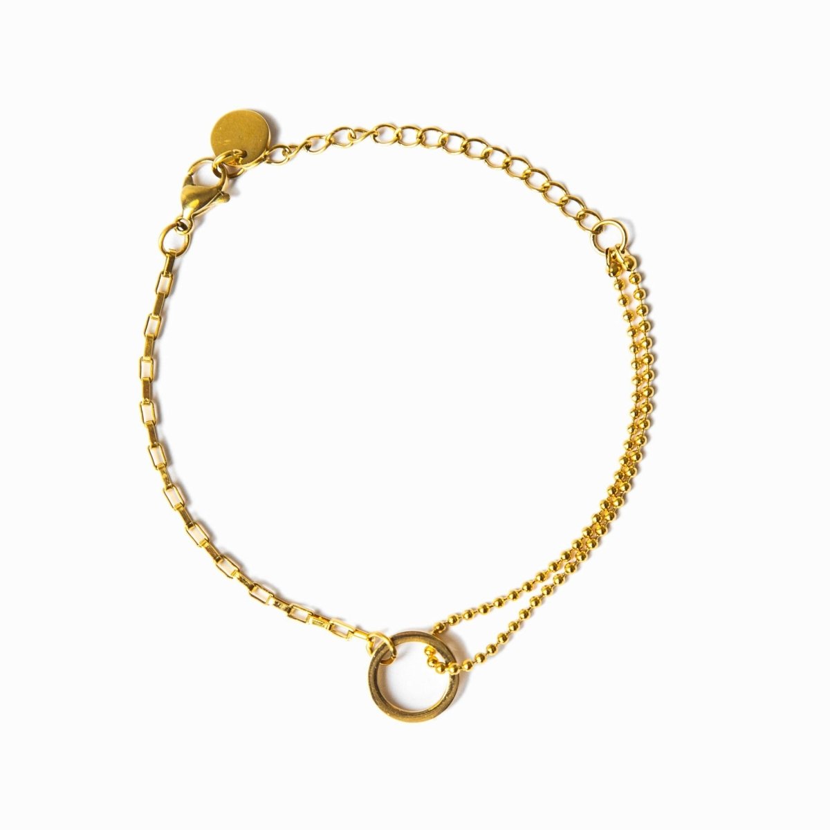 Orin Curve Sculpted Bracelet in gold-tone, front product view