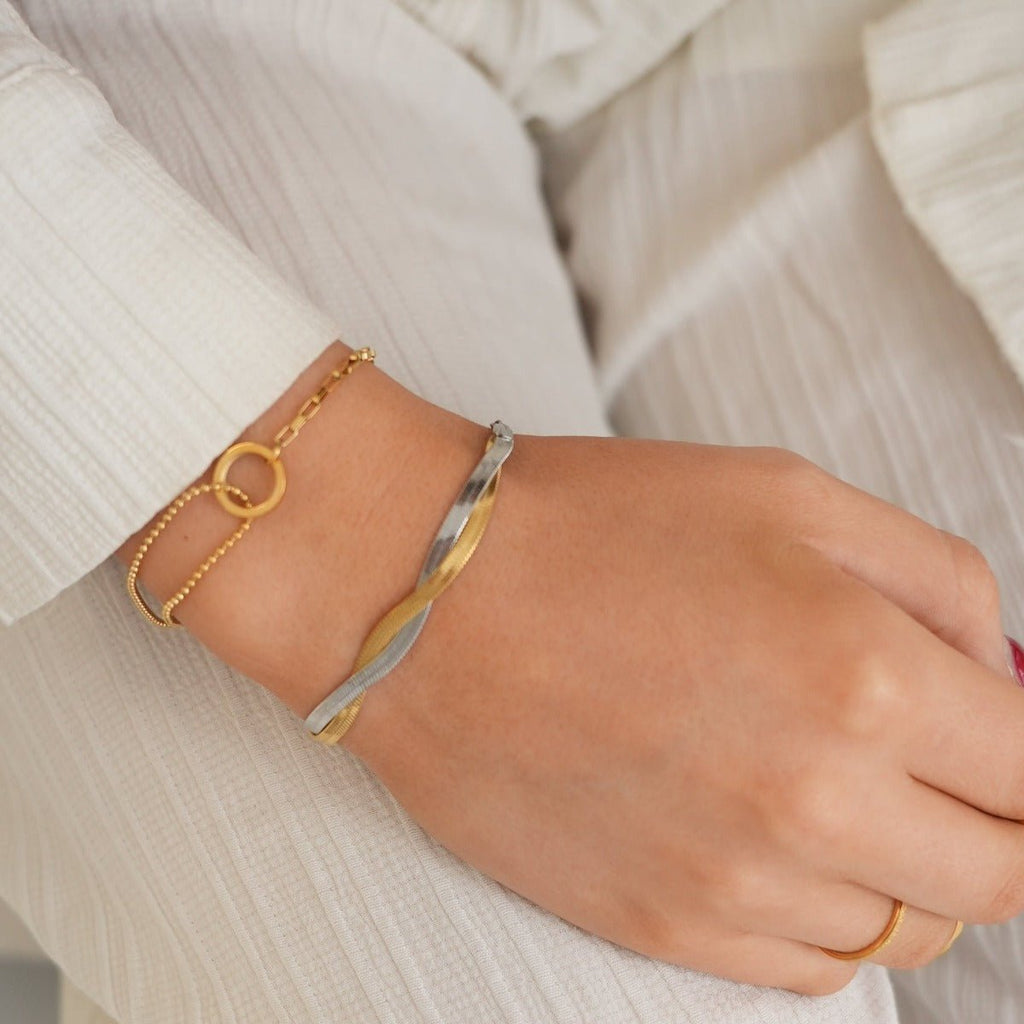 Orin Curve Sculpted Bracelet in gold-tone, additional product view 7