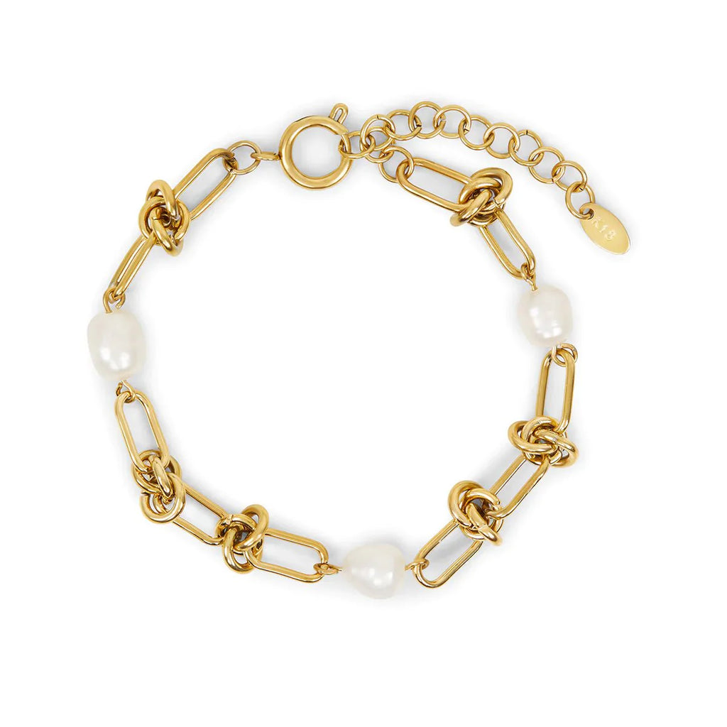 Pavo Echo Pearl Accent Bracelet in gold-tone, front product view