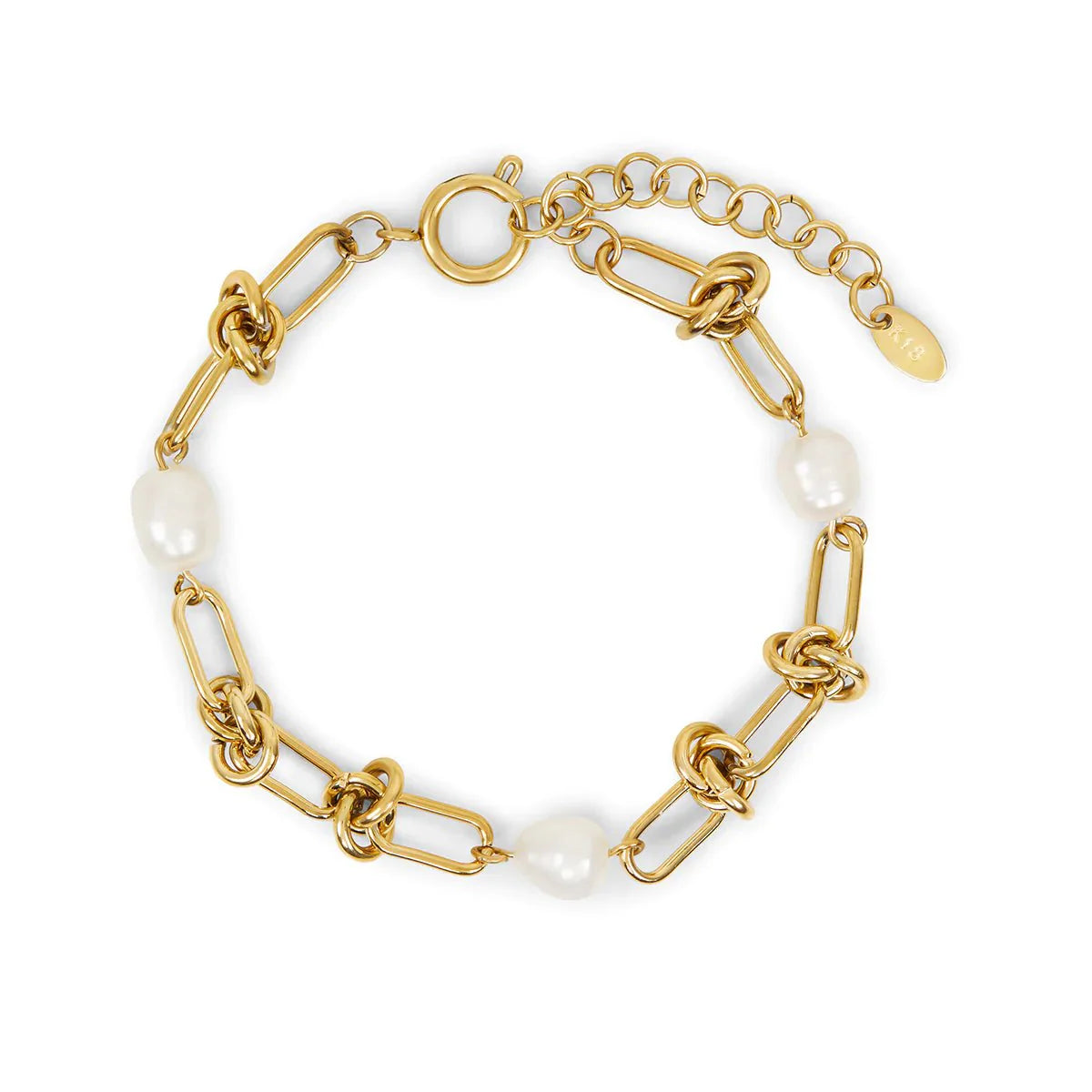 Pavo Echo Pearl Accent Bracelet in gold-tone, front product view