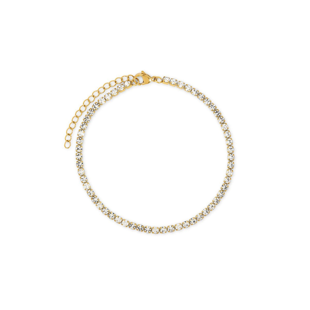 Sora Curve Sculpted Anklet in gold-tone, front product view
