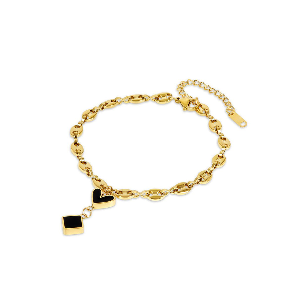 Isen Curve Sculpted Anklet in gold-tone, front product view