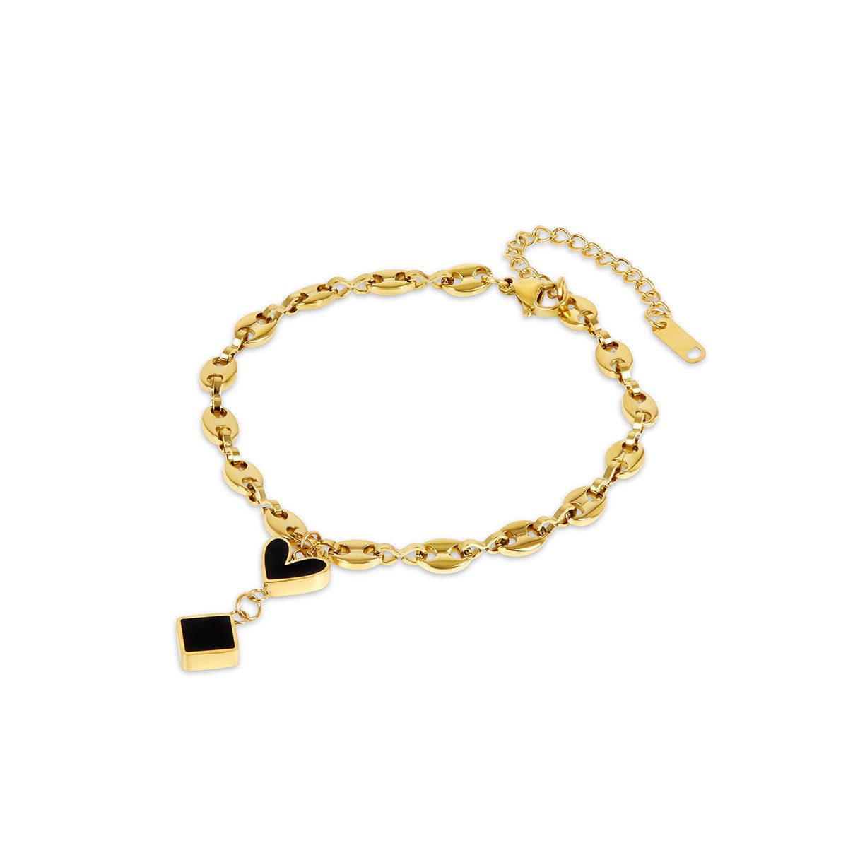 Isen Curve Sculpted Anklet in gold-tone, front product view